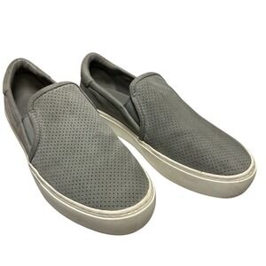 UGG Gray Suede Perforated Leather Slip On‎ Platform Sneakers Shoes Size 8